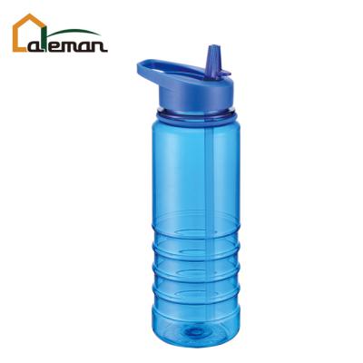 China 750ml 25oz Viable Single Wall Tritan Plastic Water Drinking Bottle With Flip Straw Top Biking Cycling Bule Color Passed for sale