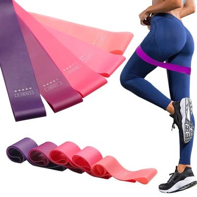 China Pink Eco-Friendly Exercise Fitness Pilates Yoga Gym Workout Pull Up Loop Elastic Latex Hip Heavy Duty Resistance Bands for sale