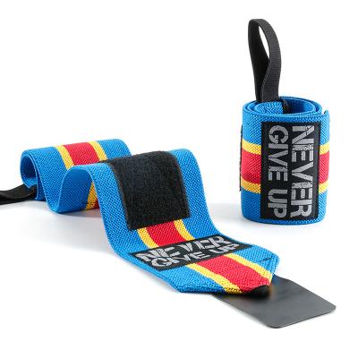 China Wholesale Custom Sports Logo Gym Powerlifting Fitness Wrist Workout Support Brace Wraps Weightlifting Straps Weightlifting Wrist Wraps for sale