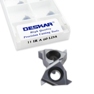 China Tool DESKAR 11 IR A 60 LDA Threaded Inserts External Turning Indexable Tungsten Carbide Threading Lathe Inserts For Lathe Threaded Holder for sale