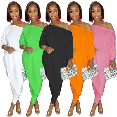 China Anti-pilling new 2022 spring clothes fashionable solid color piled pants set women outfits two-piece set for sale