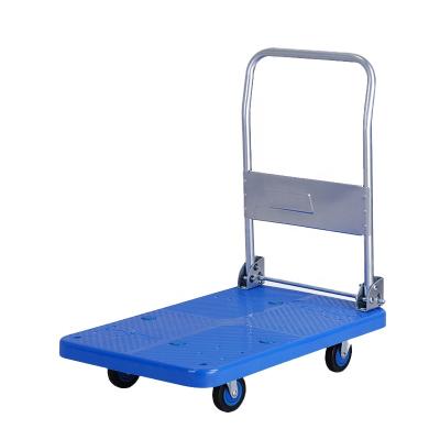 China Factory Manufacturer's Cart Silent Folding Flat Car Trolley Four Wheel Transport In Warehouse And Supermarket for sale