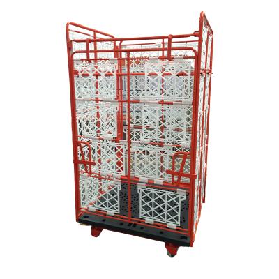 China Roll Cage Trolley Storage Roller Container Warehouse Folded Trolley With 300-800KG Wheels for sale