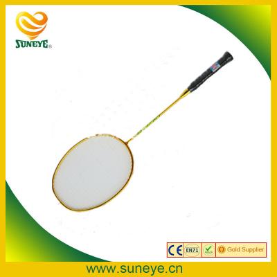 China Carbon Top Custom Wood Handle With PU Wrapping Carbon Fiber Badminton Racket for sale