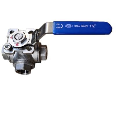 China WETCH 1000 General SS L or T Three Way Type Ball Valve With With Mountng Pad Top Flange ISO5211 for sale