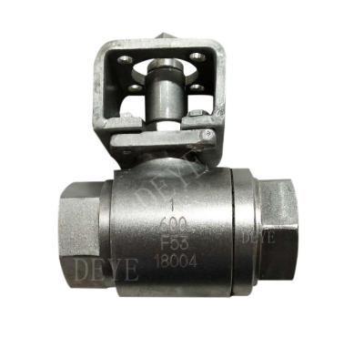 China Industry F51F53 Super Duplex Steel Forged Ball Valve 2pc With ISO5211bracket for sale