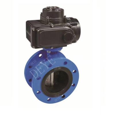 China General Wafer Cast Iron Body Ductile Disc EPDM Seat Motorized Electric Actuator Butterfly Valve for sale