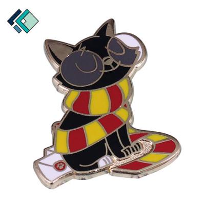 China Europe Funny Lapel Pin Collection Magic Black Cat Pins Magic Theme Jewelry Gifts Roam To Adorn Custom Luminous Gold Star Lapel Pin for sale