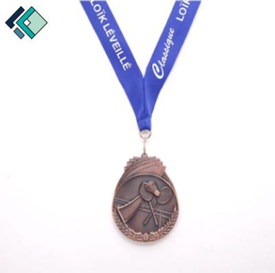 China Wholesale Europe Good Quality Badminton Competition Enamel Medals Winner Award Medal With Ribbon Sports Custom Winner Medal for sale