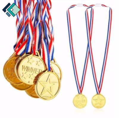 China Wholesale Europe Gold Zinc Alloy Official Sports Medal With Ribbons Awards For Kids Blank 3D Metal Custom Medal for sale