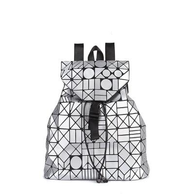 China Water Resistant Fashion Backpack Women Geometric Casual Rucksack Large Capacity Soft Bag for sale