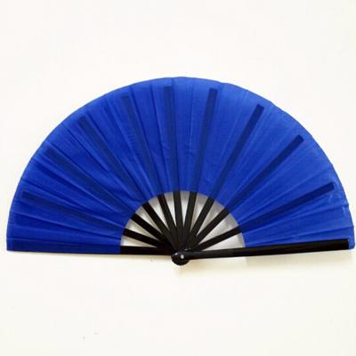 China Classic Style Large Bamboo Kungfu Customized Cloth Folding Hand Fan for sale