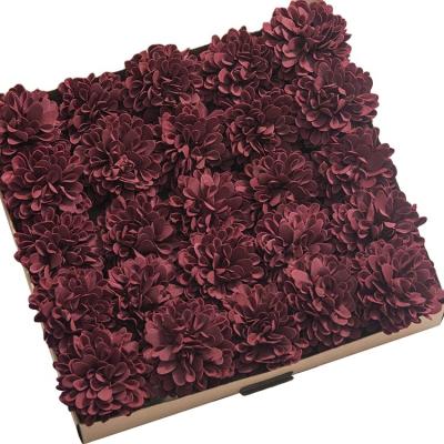 China 25pcs Artificial Real Looking Flower Chic Burgundy Dahlia Daisy Flower Stem For Wedding Bridal Shower Bridal Bouquet Arrangement for sale