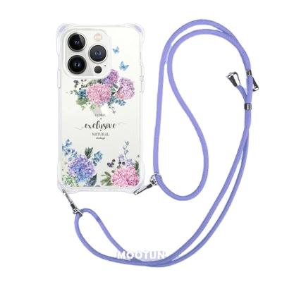 China Ultra Clear High-grade Shockproof TPU Phone Case with Adjustable Lanyard Patch Cotton Strap for iPhone for sale