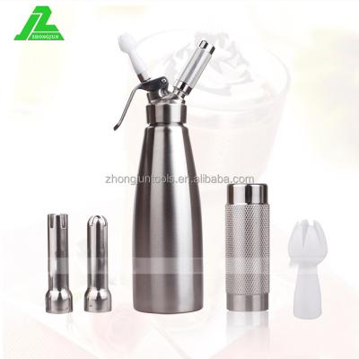 China Sustainable 250ml / 500ml Stainless Steel Ice Cream Whipper Cream Foam Gun for sale