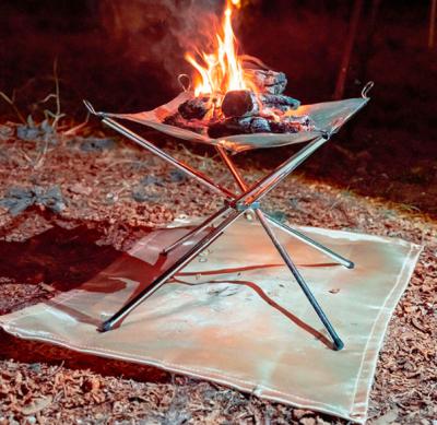 China Stocked Foldable Stainless Steel Burning Furnace Firewood Burning Stand Portable Fire Pit Outdoor product for camping for sale