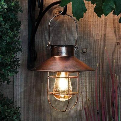 China Garden Outdoor Decorative Hanging Metal Solar Lantern Retro Lantern Solar Garden Light for sale