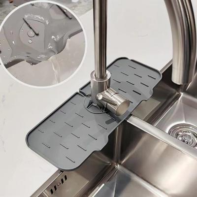 China New Arrival Stocked Kitchen Faucet Sink Splash Guard Water Catcher Mat Pad Behind Faucet For Kitchen Bathroom Countertop To Protect for sale