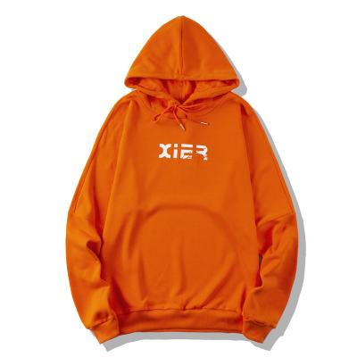 China Wholesale custom logo pullover fleece hoodies orange oversized jacket men sweater for sale