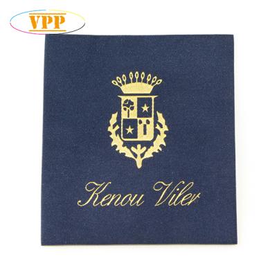 China 50D Brand Woven Clothing Labels Fabric Logo Viable Labels. for sale