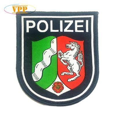 China 3D iron on woven patch for police uniform for sale