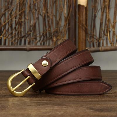 China Daily Usage 2023 New Style Leather Luxury Belt Woman Korean Trend Waist Belts Women Ladies Retro Pure Cowhide Waist Belt for sale