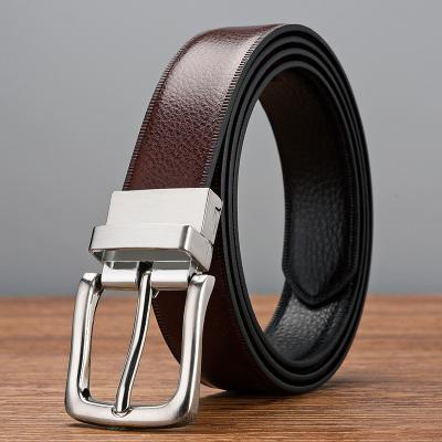 China Fashion.Casual.Business Genuine Leather Swivel Buckle Mens Belts Hot Selling Cowhide Custom Luxury Belt Reversible Pin Buckle Waist Belt for sale