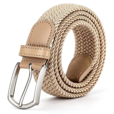 China Fashion.Casual 2023 New Style Elastic Braided Custom Luxury Belt Casual Canvas Fabric Belt Korean Needle Buckle Waist Belts Women Ladies for sale