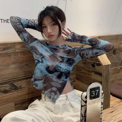 China Anti-Shrink Summer Sun Screen Long Sleeve Base Shirt Women Short Ins Topt Shirt Design T Shirt Wholesale Cheap T-Shirt for sale