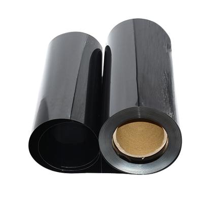 China 0.35mm Polyester Sheet PET Plastic Glossy Black Film Roll Electronics Moistureproof Wrapping For Electronics Tray for sale