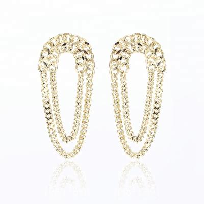 China Newest Design TRENDY Circle Good Color Drop Earrings Big Long Style Chain Tassel Dangle Earrings for sale