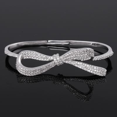 China Trendy Fashion Bow Shape Cubic Zircon Bracelet For Women for sale