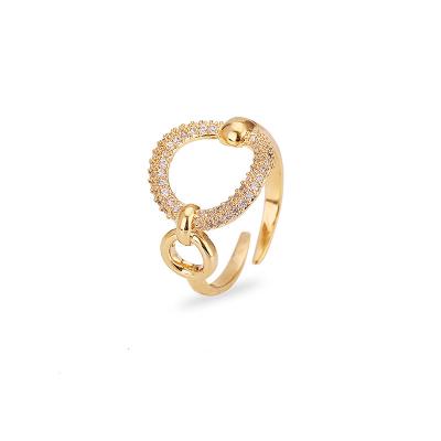 China Trendy Circle CZ Ring For Women Open Fashion Simple Design for sale