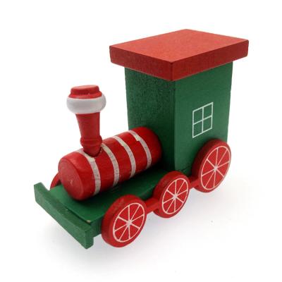 China Customized Christmas wooden red stage ornaments cake train props dessert table decoration baking supplies for sale