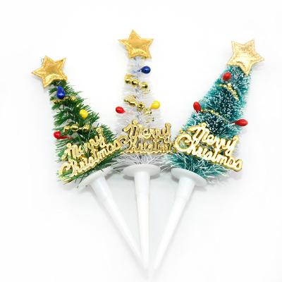 China Stage Dress-up Supplies Tree Root Cake Card Tree Party Decoration Christmas Cake Decoration Plastic Baking Three-dimensional Plug-in for sale