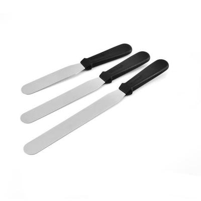 China Hot Metal Baking Tools 6 Inch 8 Inch 10 Inch Corner Stainless Steel Spatula With Plastic Handle Stainless Steel Three Piece Spatula for sale