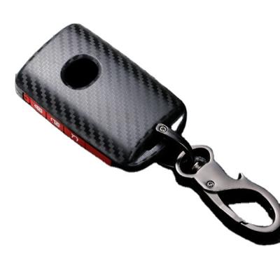 China Protect Car Key Car Accessories Manufacture Silicone Carbon Fiber Key Case Shell Holder Remote Key Cover For Mazda for sale