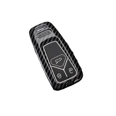 China China-chic new carbon fiber 3 button key chain protective key fob cover for audi a4l for sale