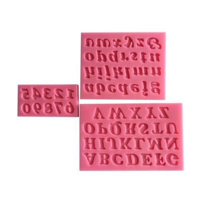 China Viable Hot Sale Arabic Numeral 26 Letters Alphabet Fondant Mold Fondant Silicone Mold for sale