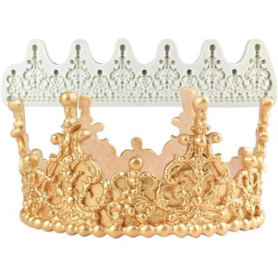 China Sustainable Luxury 3D Crown Fondant Mold Crown Silicone Mold Fondant Gumpaste Mold for sale