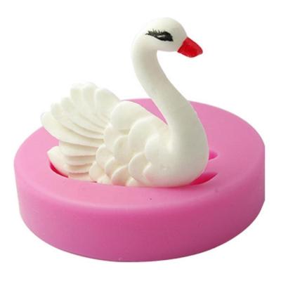 China Sustainable 3D Swan Shape Fondant Silicone Mold for sale