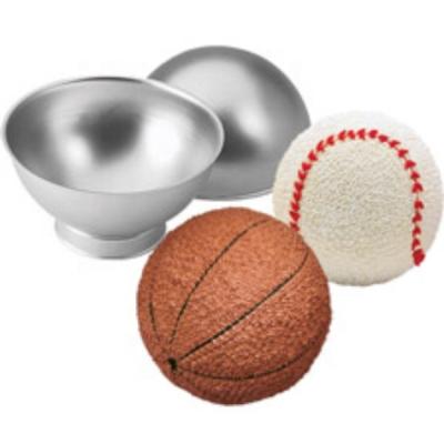 China Hot Selling Viable Sport 3D Aluminum Pan Hemisphere Cake Pan Balls for sale