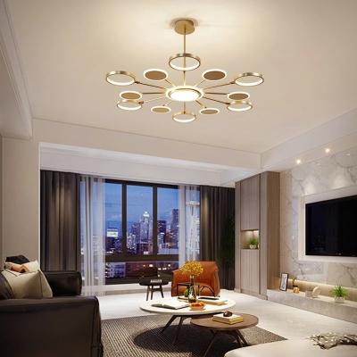 China Modern Led Creative Simple Gold Fashion Bar Chandelier Nordic Light Bedroom Dining Room Office Light for sale