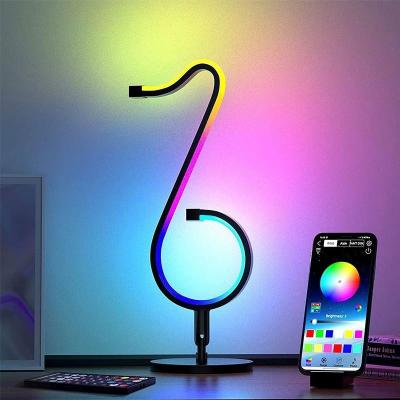 China Modern LED Color Changing Musical Note RGB Table Desk Lamp with APP + Remote Control for sale