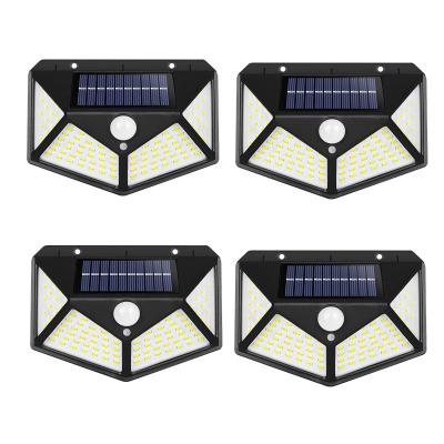 China Waterproof Garden 100led IP65 Garden Led PIR Solar Light Motion Sensor Outdoor Security Wall Light for sale