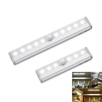 China Waterproof Human Body Induction Night Light USB Motion Sensor LED Cabinet Light Strip with Magnetic for Stairs Kitchen for sale