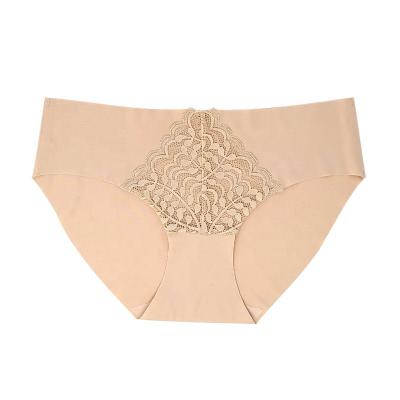 China Antibacterial Ladies Bonded One Piece Underwear Micro Laser Cut Panties With Lace Front for sale