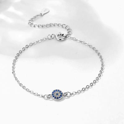 China Wholesale CLASSIC Plated Blue Eye Link Chain Charm Evil Bracelet Jewelry Platinum Plated Adjustable Bracelets for sale