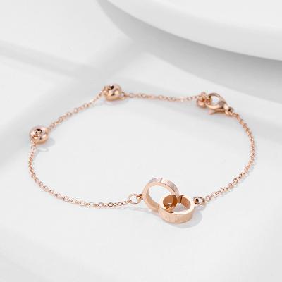 China Waterproof Women Roman Numeral Stainless Steel Shiny Rose Gold Bracelet Jewelry For Fashion CLASSIC Goods for sale