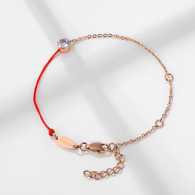 China Hot Sale CLASSIC Crystal Jewelry Thin Red Thread String Rope Charm Bracelets For Women And Girls Gift for sale